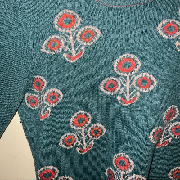 ANTHRO FIELD & FLOWER  sweater with back button 70s mod retro style detail XS - Picture 3 of 5